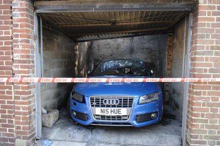 An Audi was badly damaged in a suspected arson attack