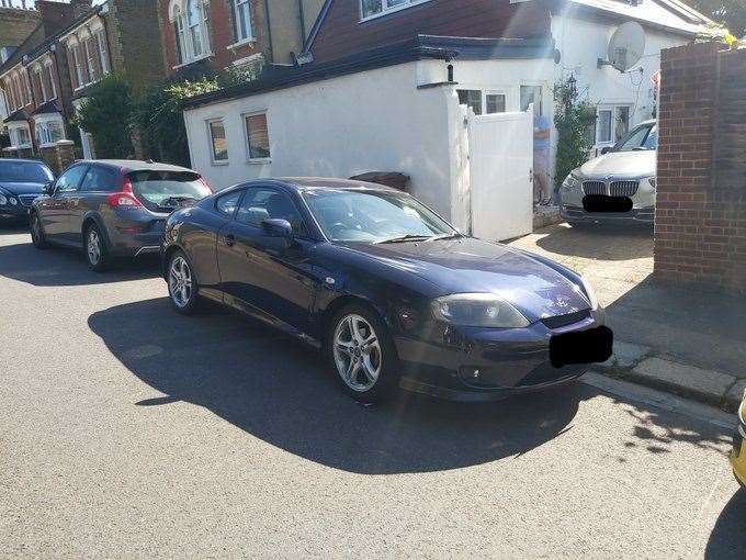 This car was moved by Kent Police after being parked in front of a driveway. Image: Kent Police Medway