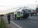 The air ambulance was on the scene in minutes