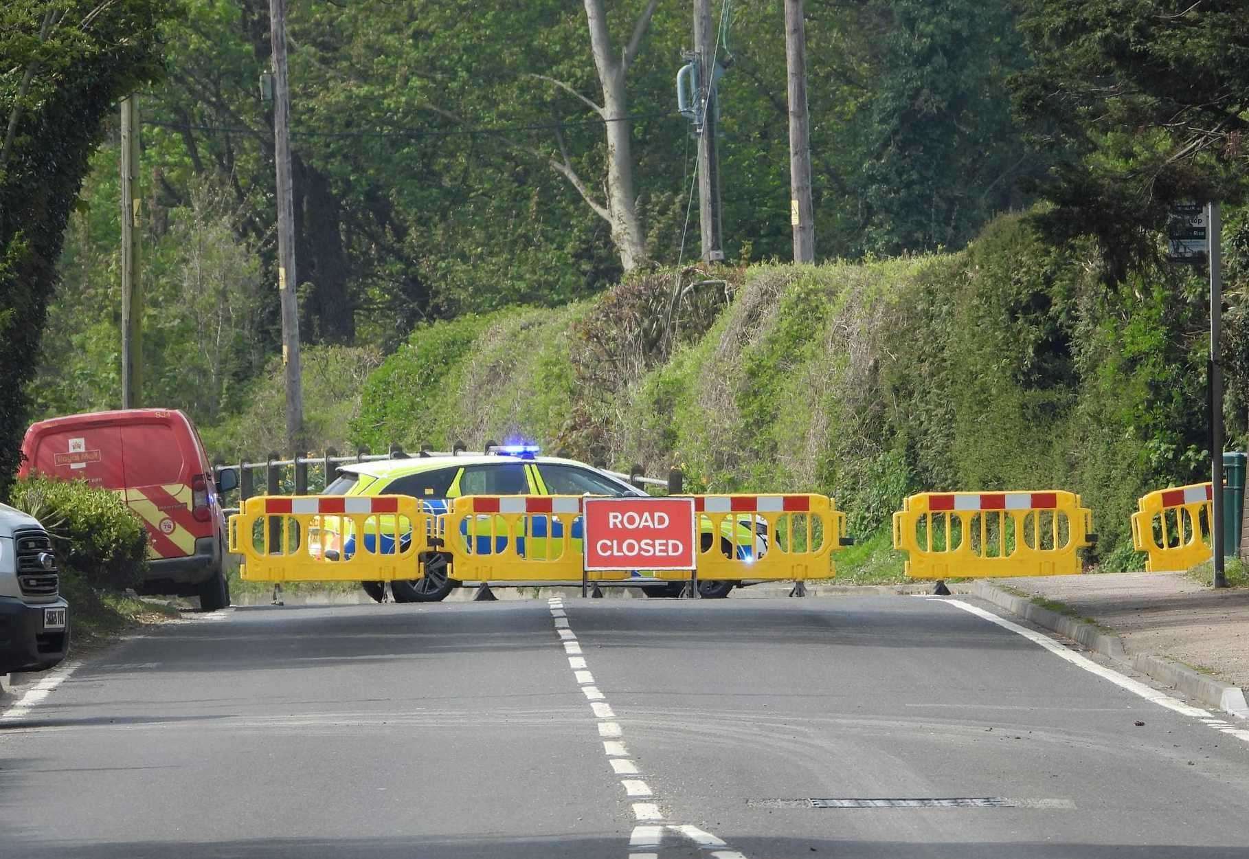 The road has been shut in both directions by police following the crash. Picture: Carly Morris