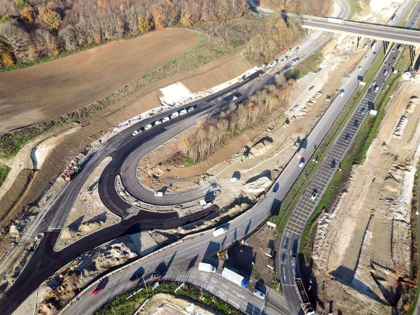 Drone images of the Stockbury roundabout revamp in December 2022. Picture: Barry Goodwin