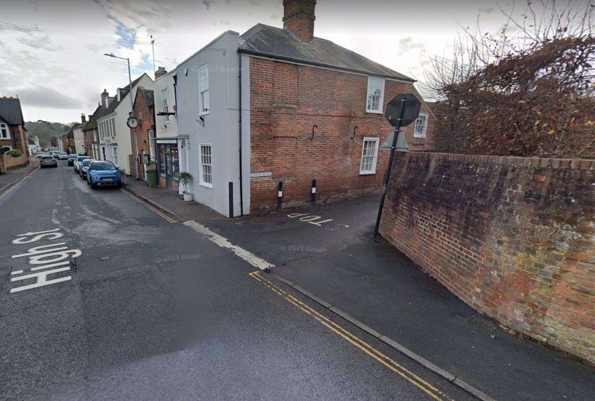 The narrow entrance to Union Road and the High Street in Bridge where the lorry got stuck. Picture: Google