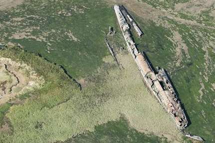 Remains of U-boat abandoned on the Kentish marshes. Picture: Damian Grady/English Heritage