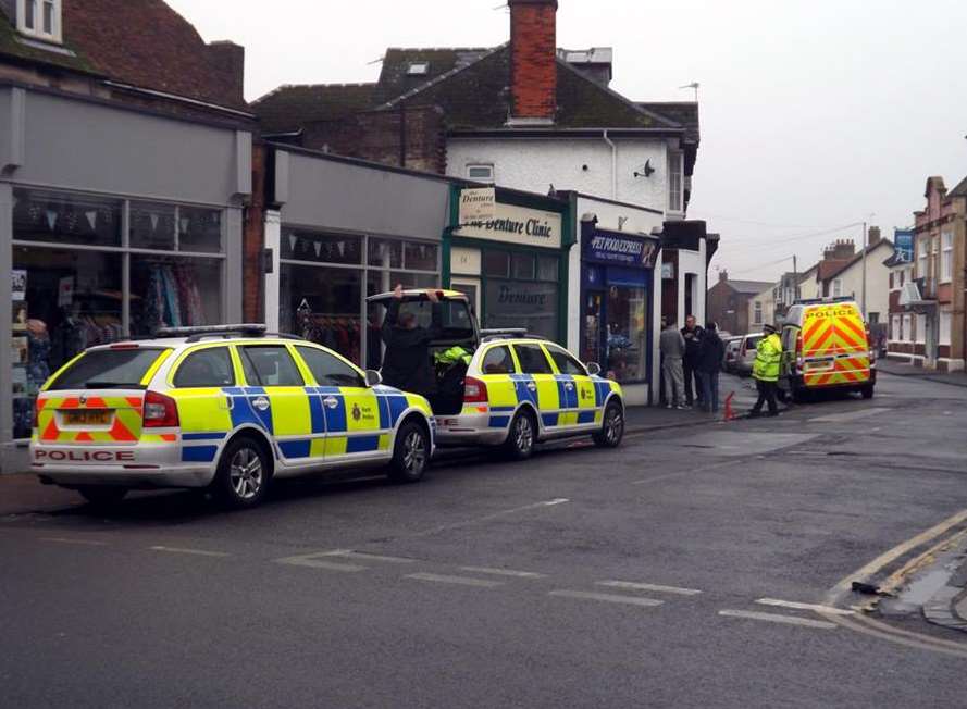 Police in Stanhope Road at 8am today. Picture: Tony Friend