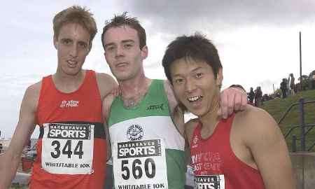TOP MEN: Neil Renault, Ryan Prout and Tatsuo Yoshiwara were the first three home. Picture: CHRIS DAVEY