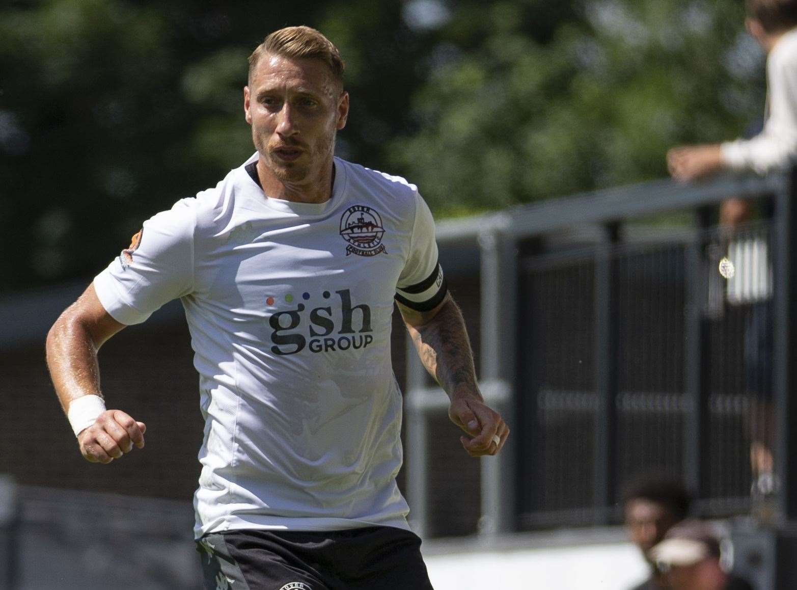 Dover's Lee Martin scored on his competitive debut for the club at Worthing. Picture: KPI
