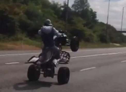 Police investigated footage of this quad biker performing a wheelie on the A2