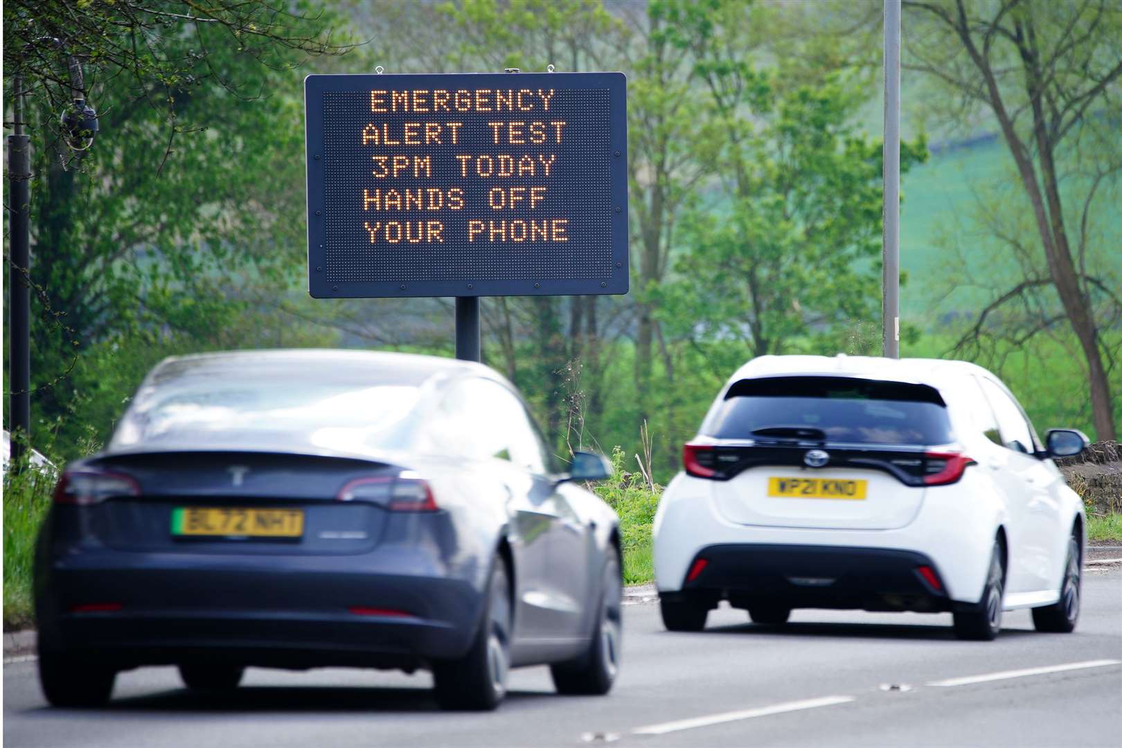 Motorists were being warned about the national alert system warning (Ben Birchall/PA)