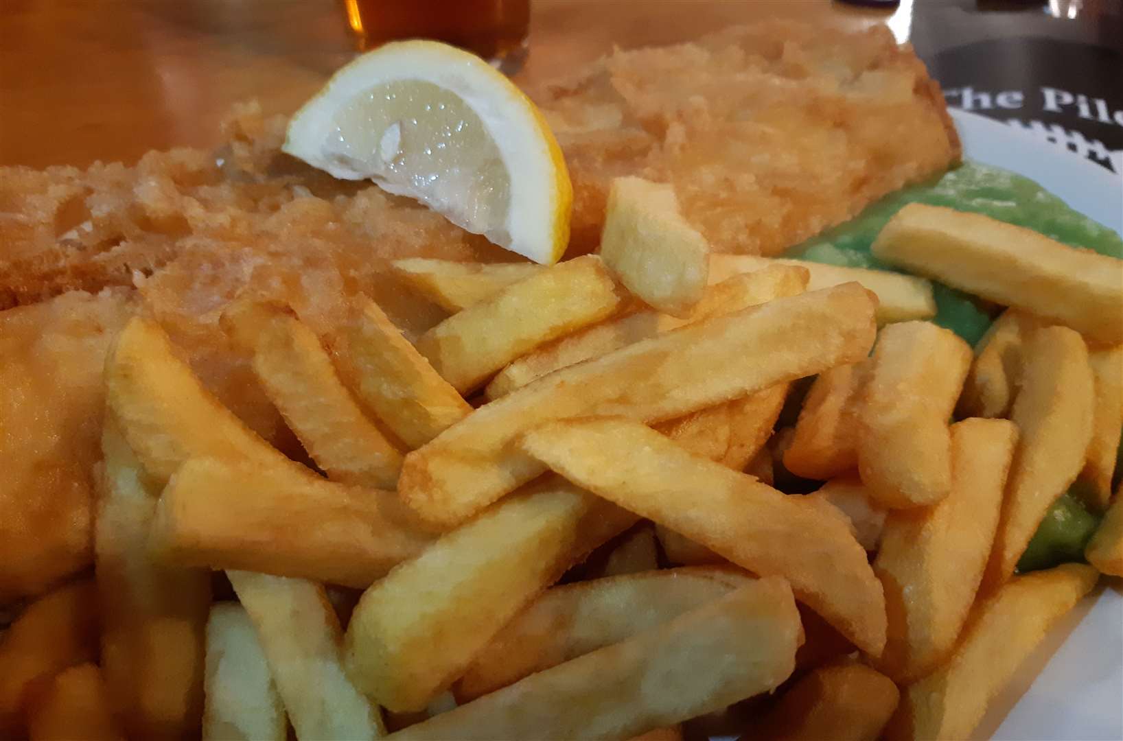 Fish and chips come in generous portions at the Pilot Inn