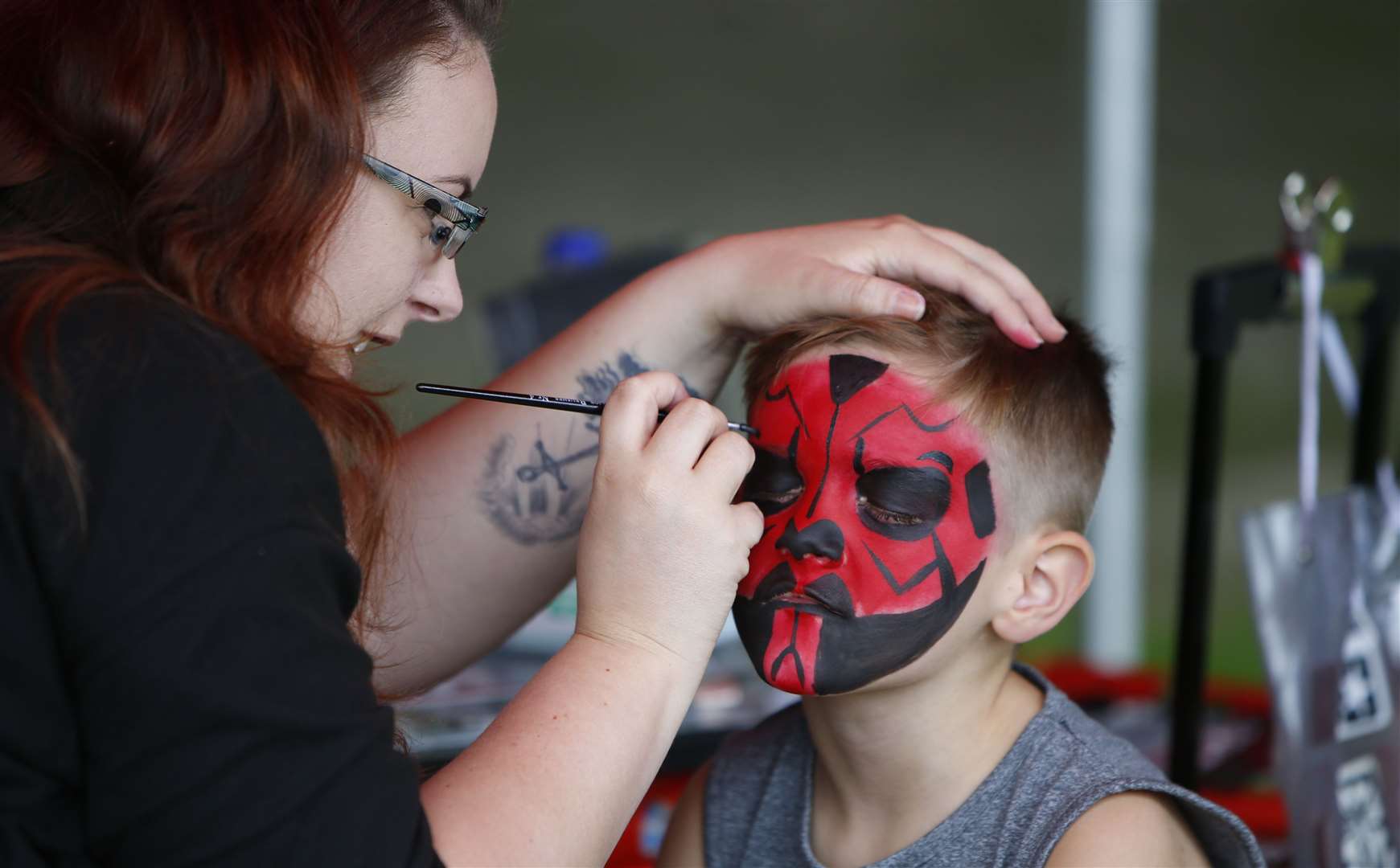 Hayden Church has his face painted at last year's Water Savvy Day Picture: Andy Jones
