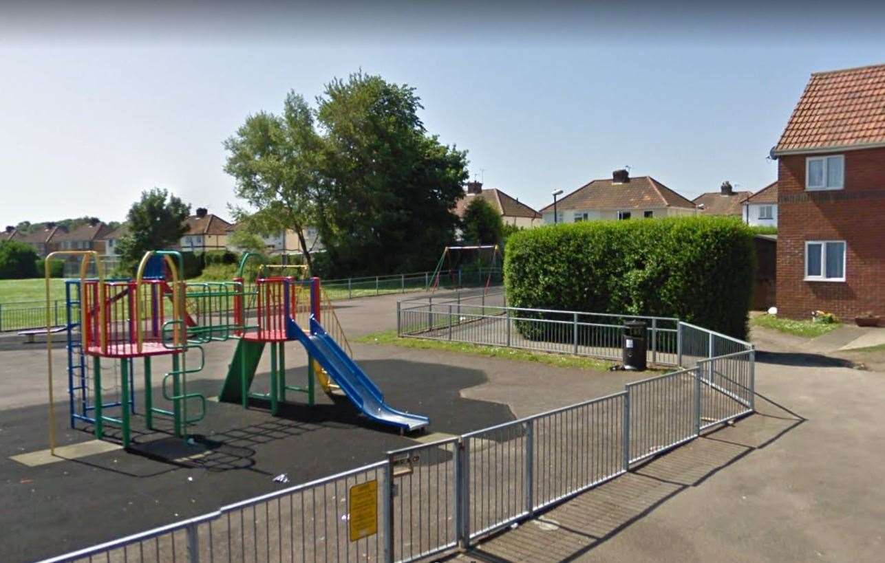 The outdated park currently features a pair of swings, slide and one climbing frame. Picture: Google Map