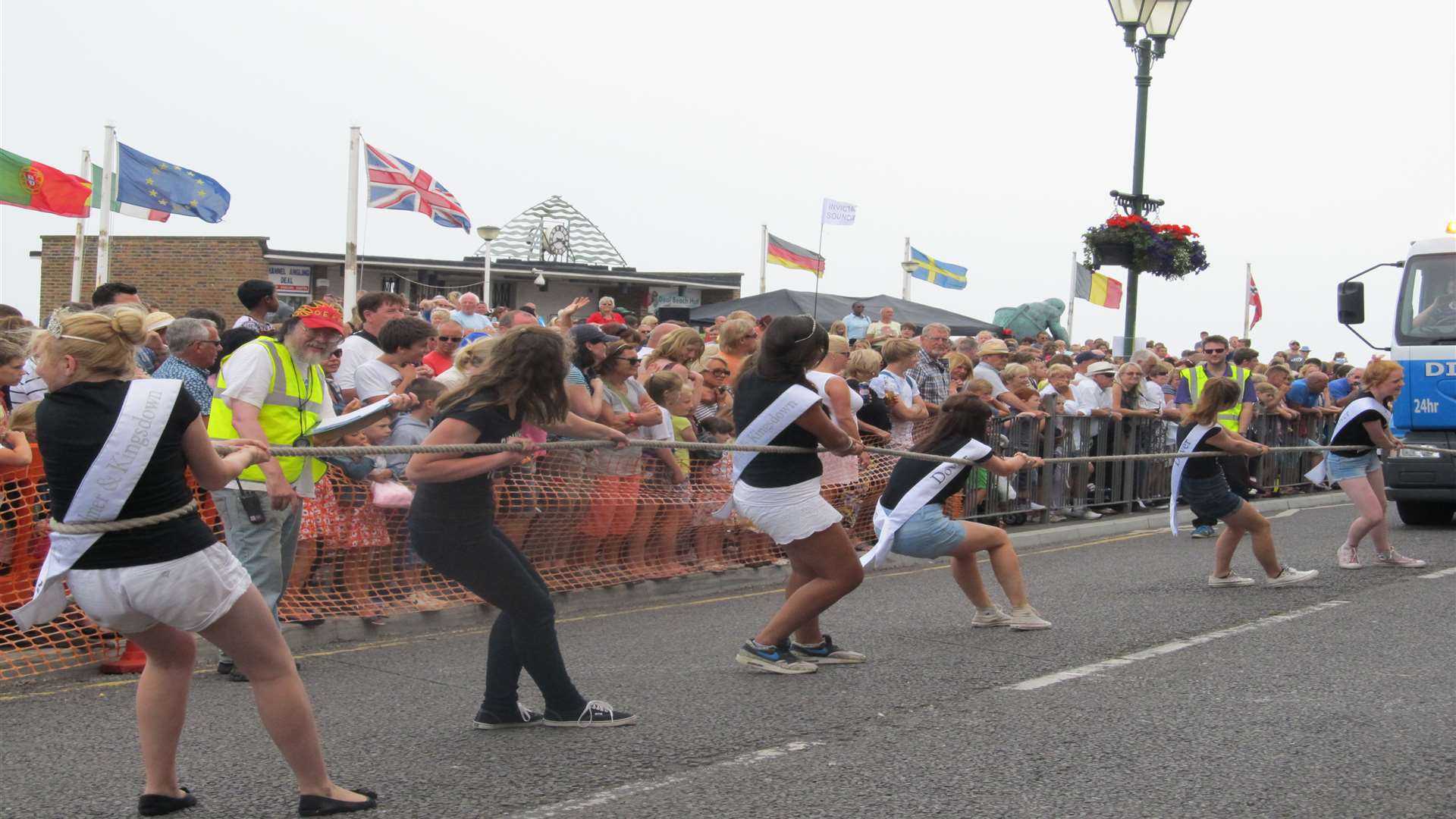 Deal Carnival Court taking part in the Lorry Pull 2014