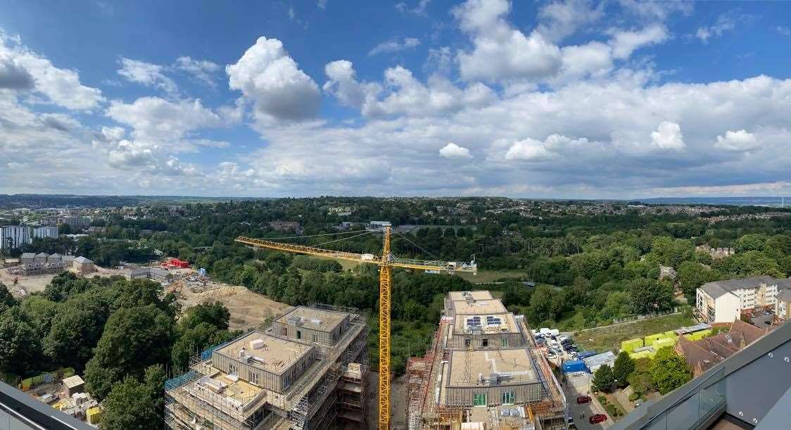 Other parts of the Springfield Park development and a view over Whatman Park, out towards Barming and East Farleigh. Picture: Ian Tucker