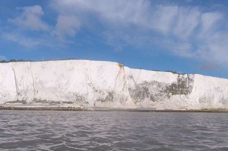 Collapsed chalk on the cliffs south of St Margaret's Bay observed by the RNLI in mid-April. Picture: Walmer RNLI