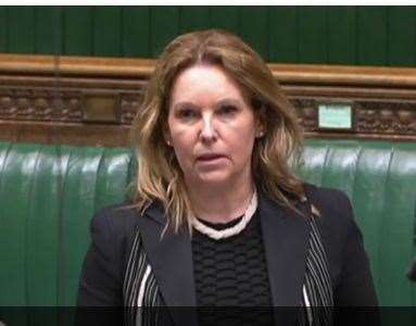 Dover MP Natalie Elphicke has told Parliament asylum seekers crossing the English Channel via small boats are deliberately cutting their fingers with razor blades to avoid being identified. Photo: Parliament TV