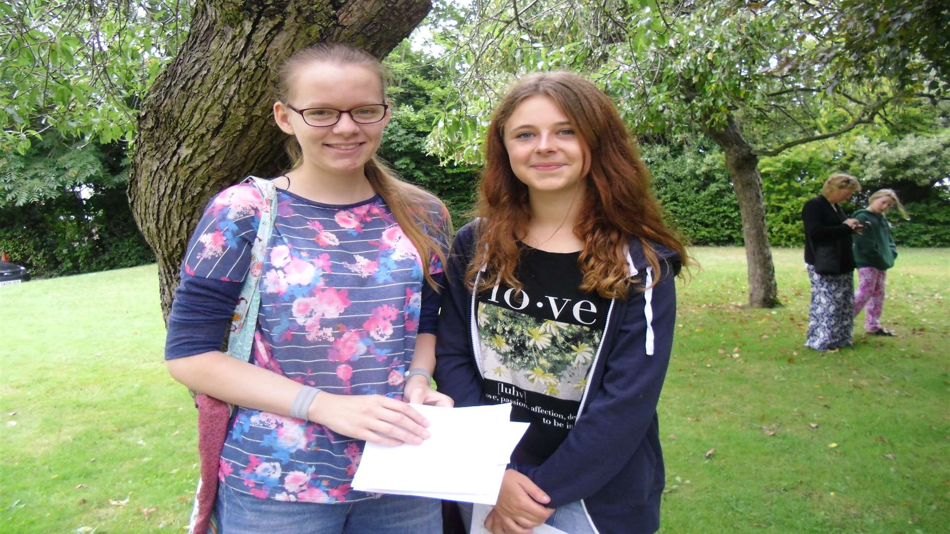 Megan Turtle and Molly Scott, from Dartford Grammar School for Girls who between them got 11 A*s and 7 As
