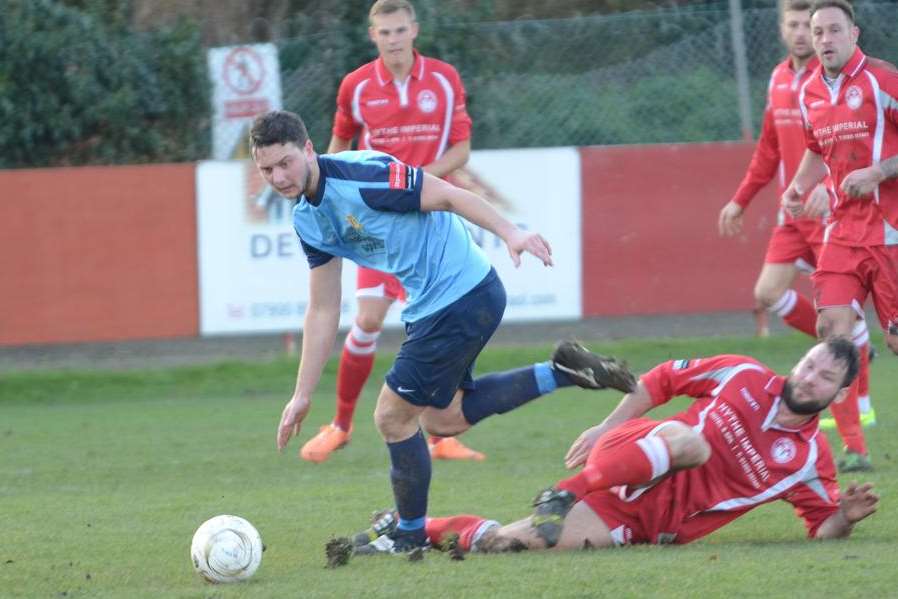 George Crimmen in action for Sittingbourne Picture: Gary Browne