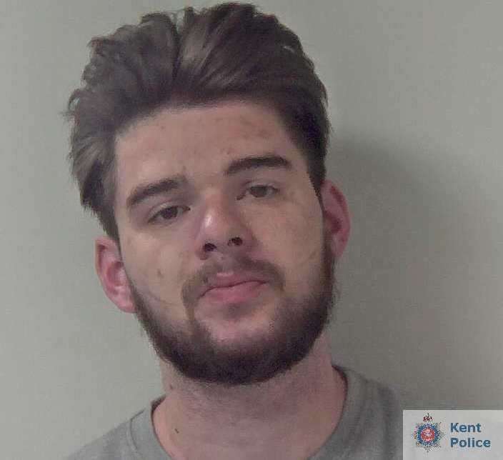Bradley Thomson, 25, of Folkestone Road, Dover, was locked up last month. Picture: Kent Police