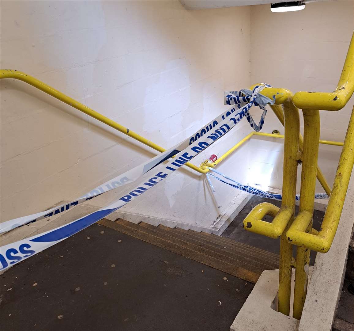 Areas of the car park remain taped off today while investigation work is carried out