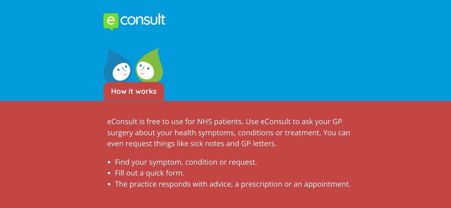 Patients fill out their symptoms and are advised on the best method for their care