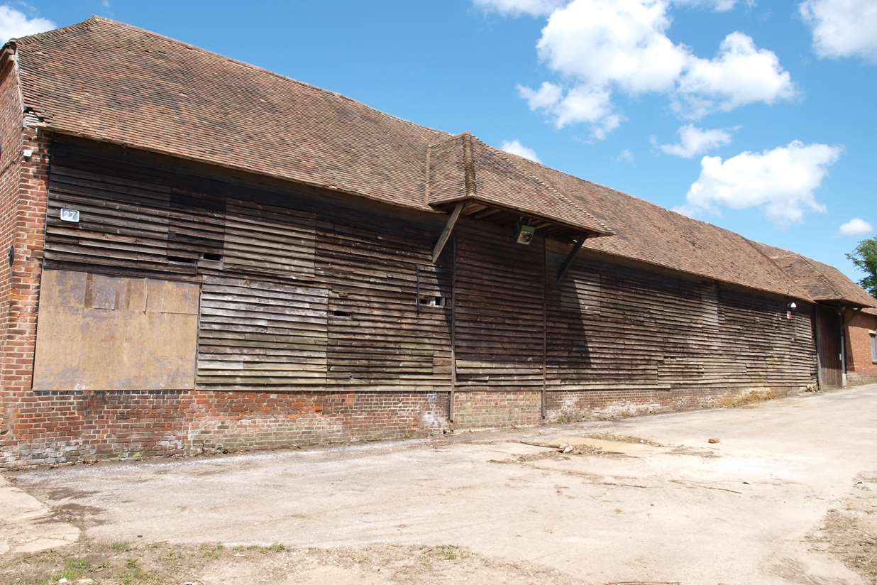 The barn, as it looks now, will go to auction this month