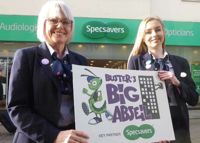 Abseilers Sara Williams and Becca Kemp work together at Maidstone’s Specsavers store (6809099)