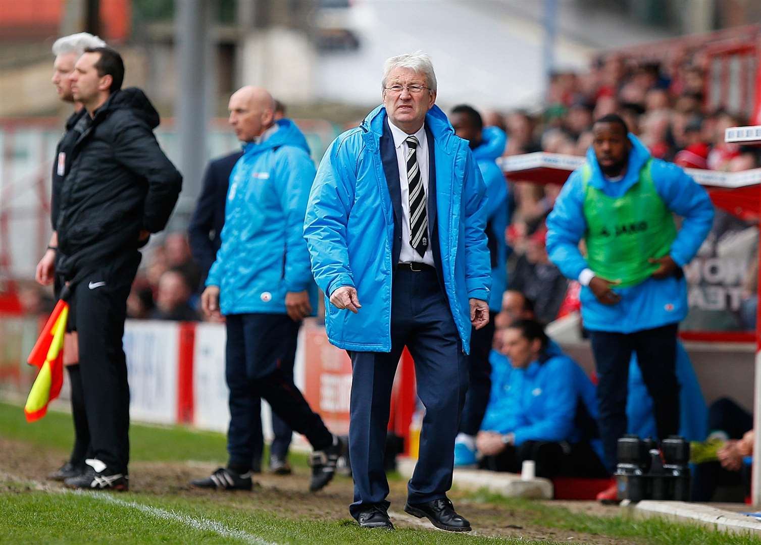 Chris Kinnear on the touchline during Dover's defeat to Ebbsfleet. Picture: Andy Jones