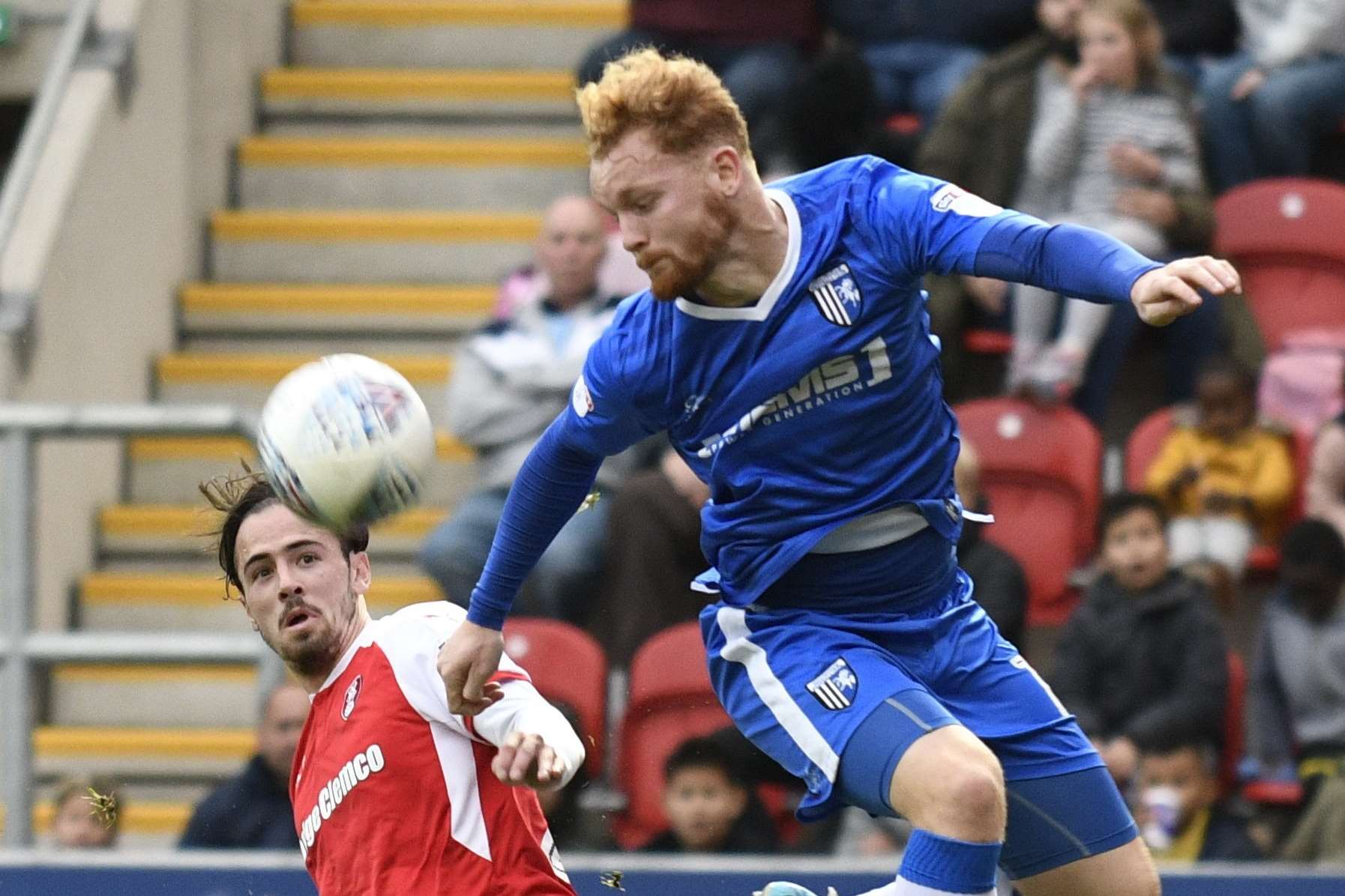 Connor Ogilvie in the thick of the action Picture: Barry Goodwin