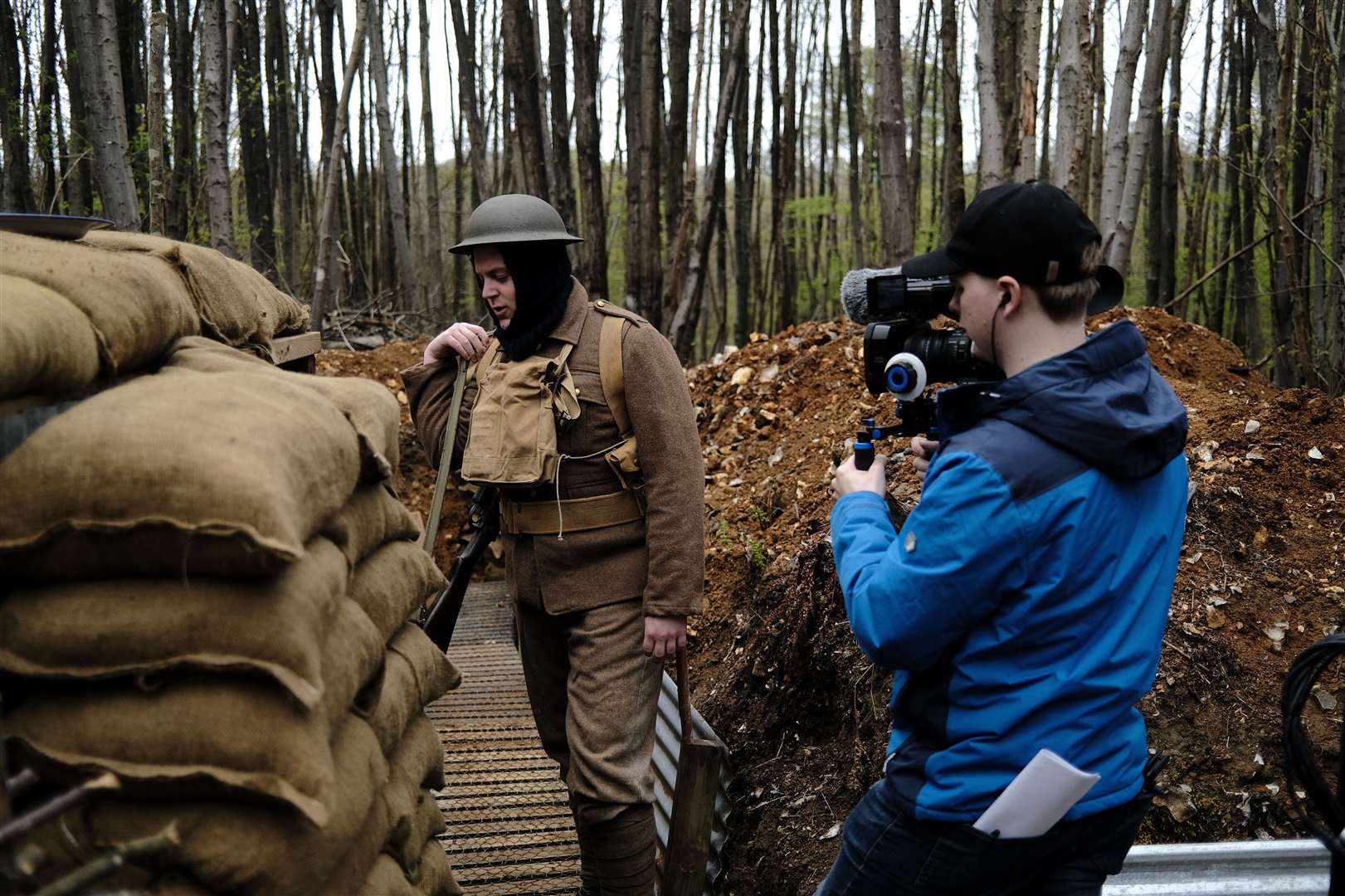 Behind the scenes at Detling showground for the film The Fronts of War