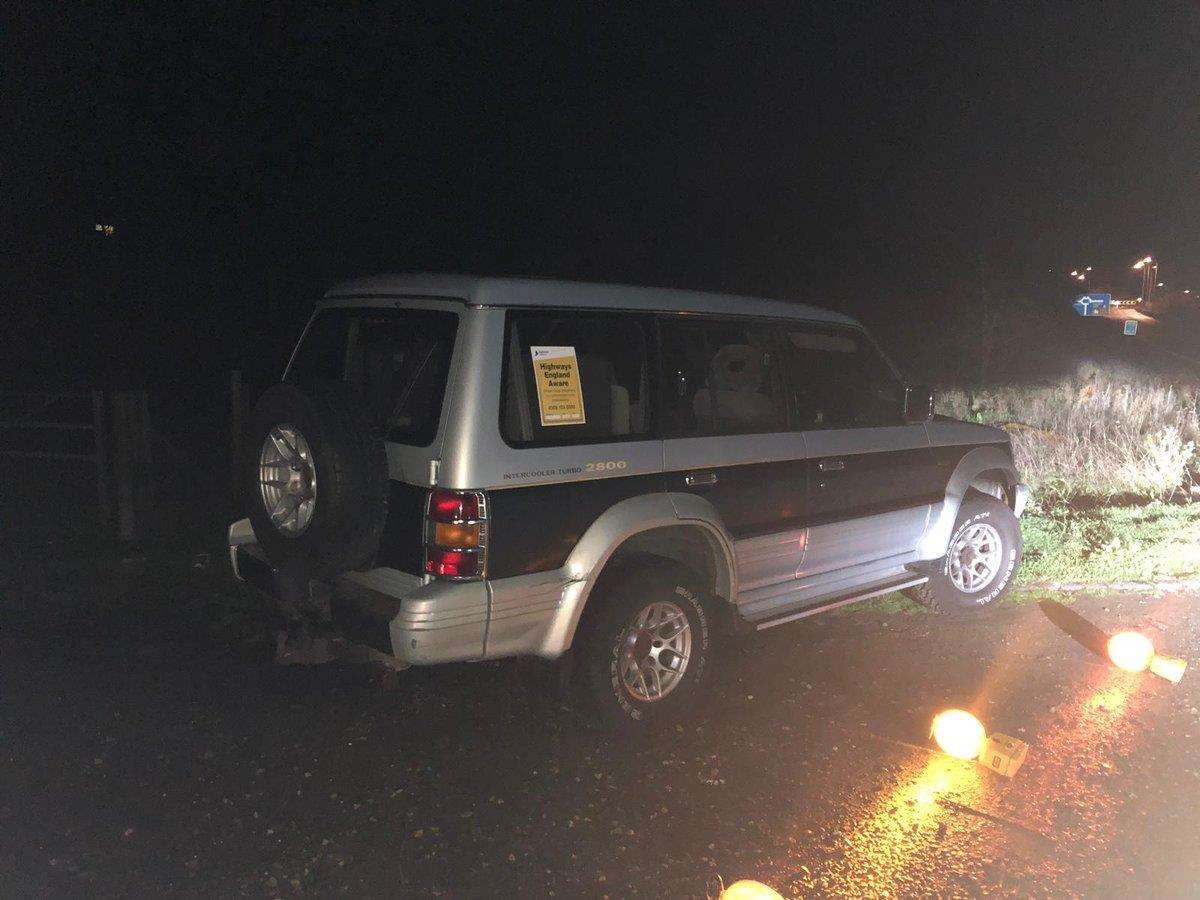 The stolen car was discovered on the off-slip of the M20. Picture: Kent Police Roads Policing Unit