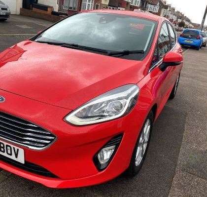 If you have seen Georgia's red 2017 Ford Fiesta, EG17 BOV, report it to the police