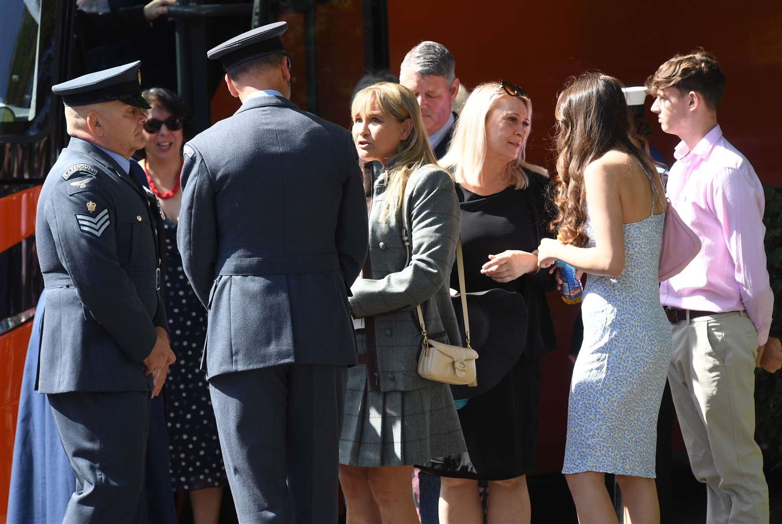 Nicola Urquhart (fourth left) arrives for the memorial service for her son (Doug Peters/PA)