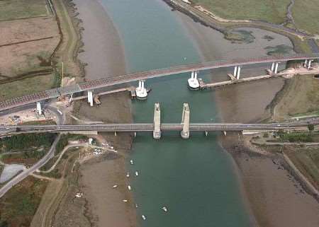 Aerial shot of the second Swale crossing. Picture: MEDWAY PORTS