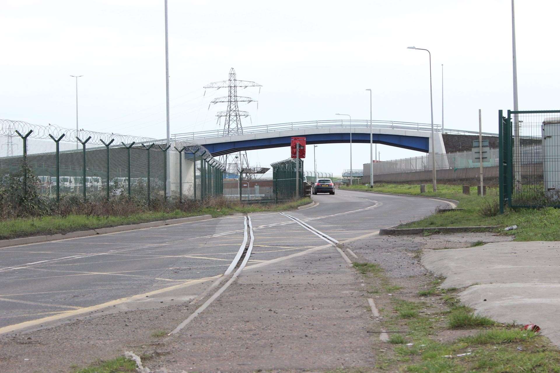 Before: the railway line, which was a danger to cyclists, crossed Brielle Way at Blue Town