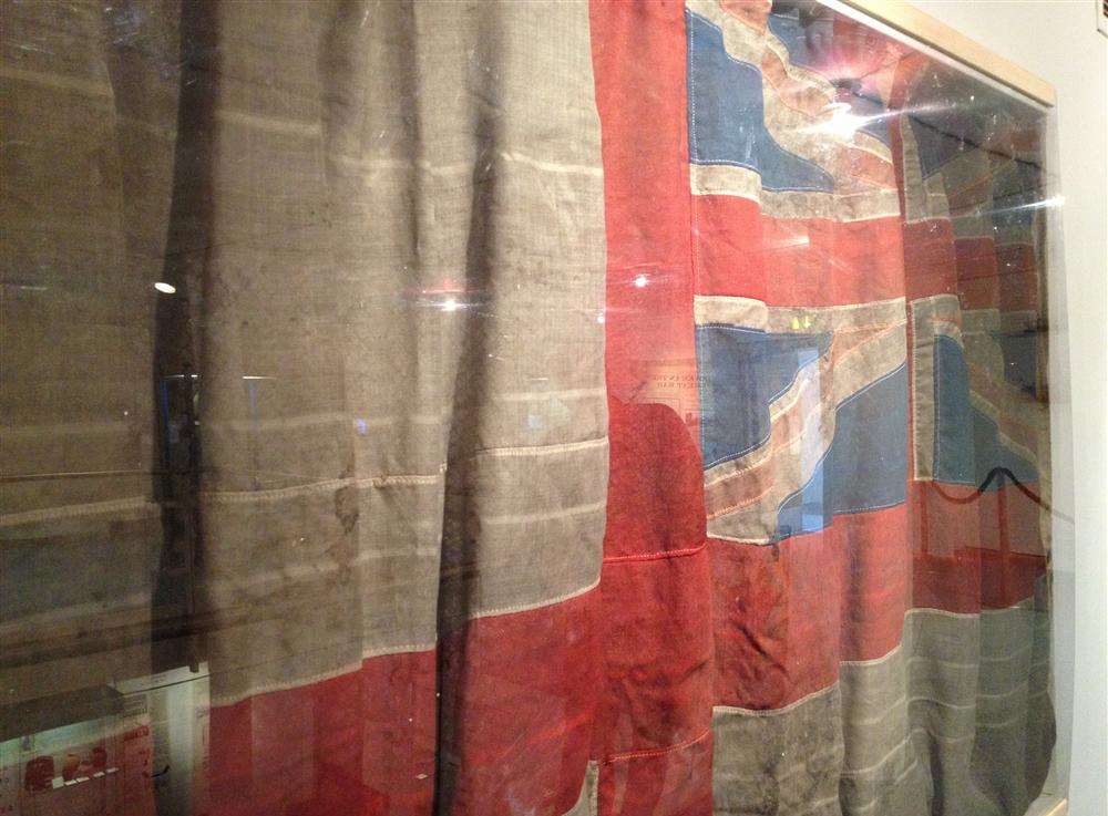 HMS Vindictive's flag, on display in the museum