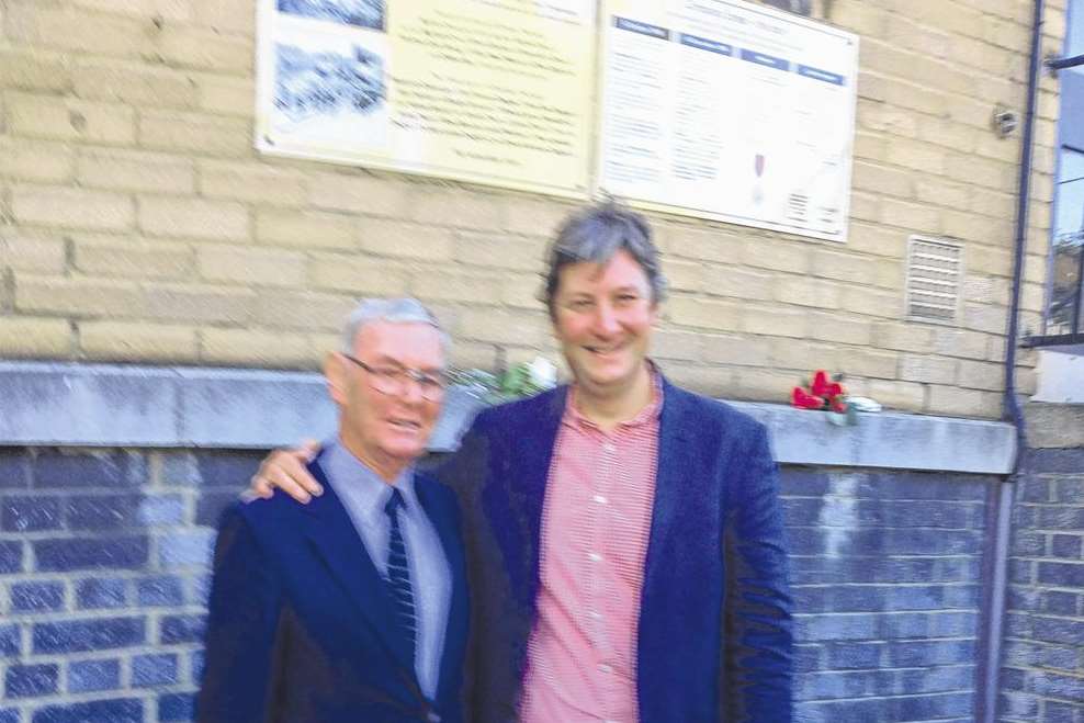 Steve Foy with his son Stephen at the poignant memorial ceremony in Chatham