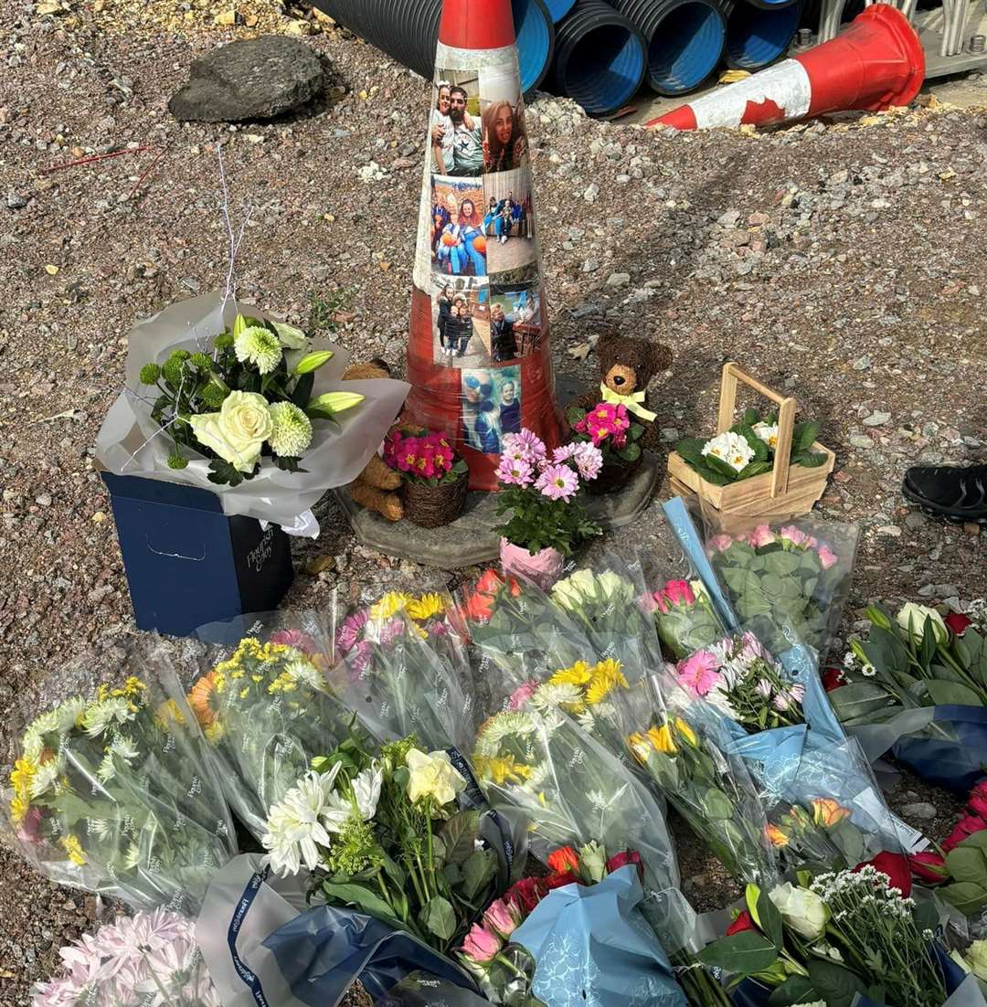 A roadside tribute has been created for Alisha Ponter on the A249 near Maidstone. Picture: Cody Marie Hobman