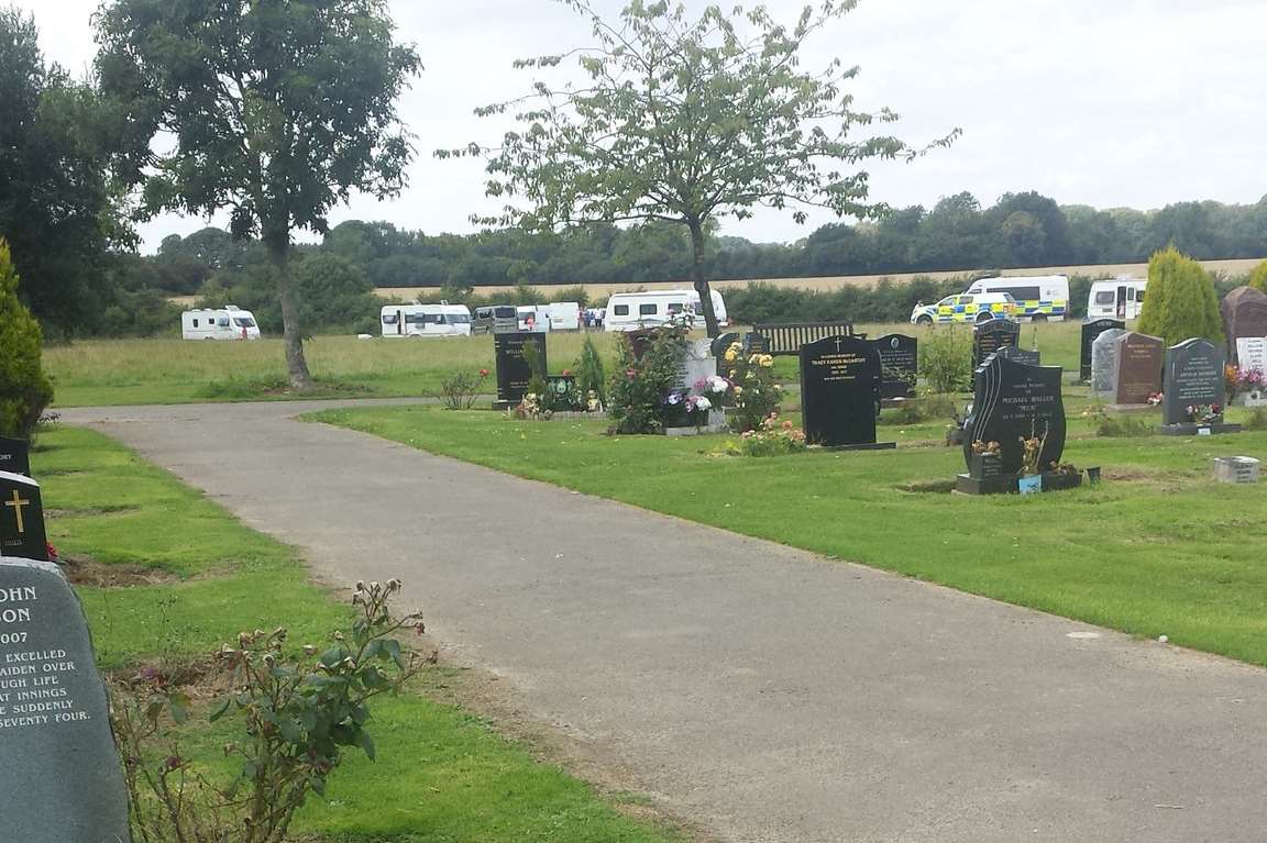 Police have been called to the cemetery