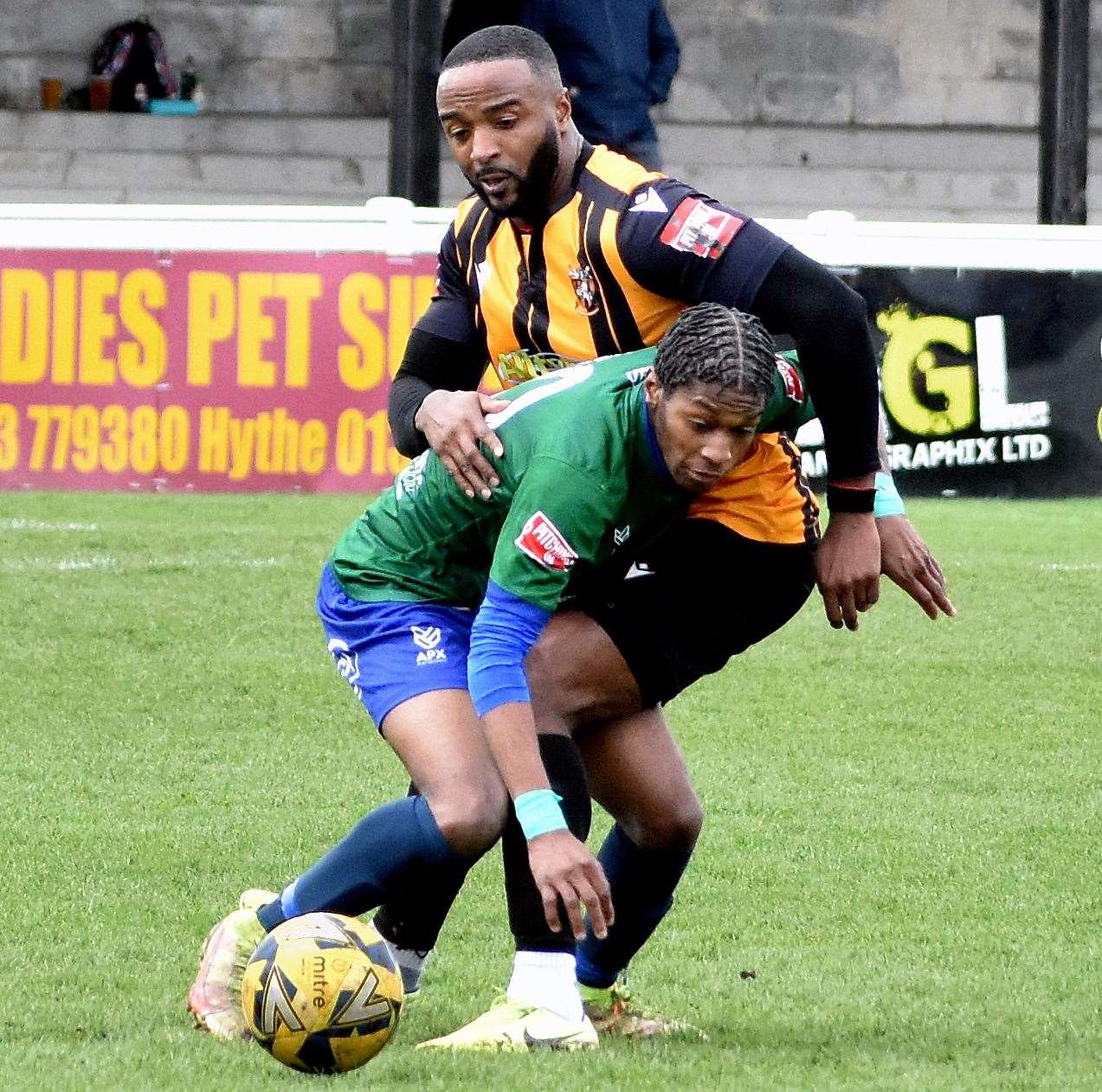 Folkestone captain Ian Gayle - is set to stay for their 2024/25 Isthmian Premier season. Picture: Randolph File