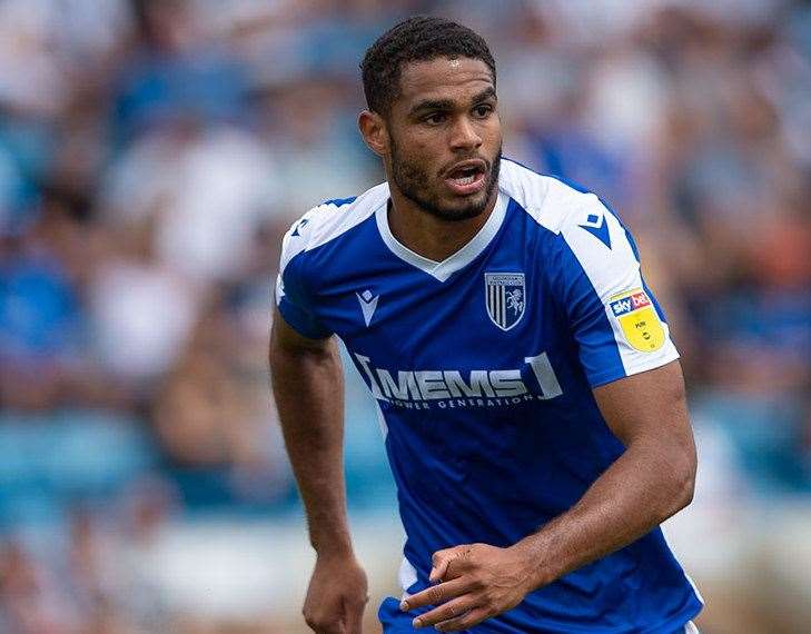 Trialist striker Mikael Mandron scored from the penalty spot for Gillingham Picture: Ady Kerry