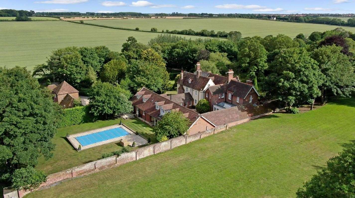 An outdoor pool is just one of the many incredible features of the magnificent Bossington House, near Canterbury Picture: Fine and Country