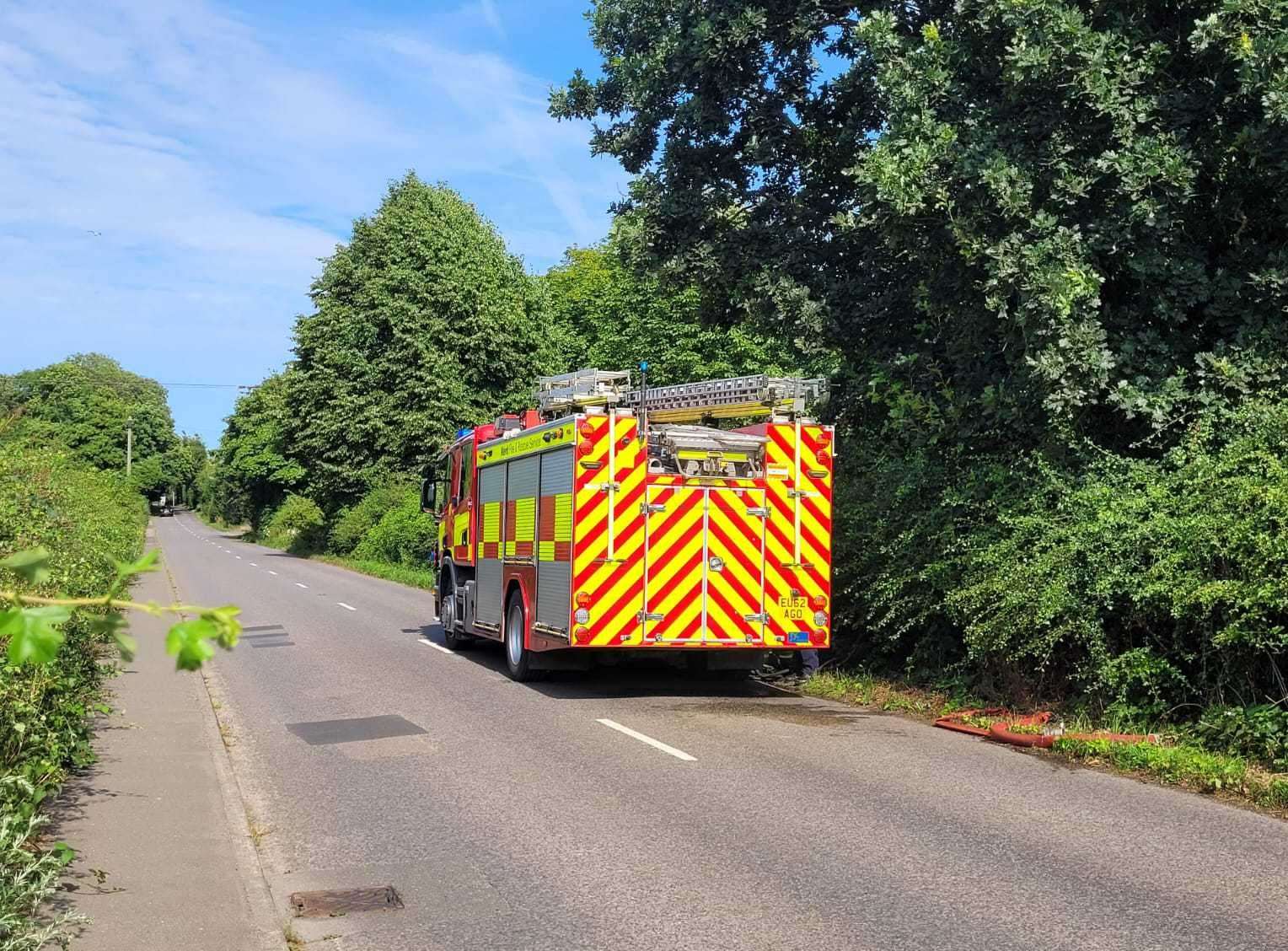 One fire engine was seen travelling towards Great Chart this afternoon