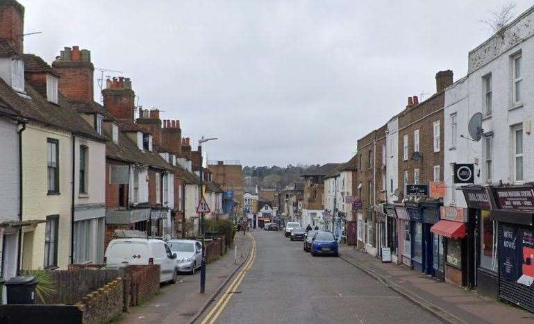 Police were called to Union Street, Maidstone, in April following reports of a racially aggravated assault. Photo: Google