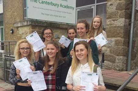 These Canterbury Academy pupils collected their results this morning