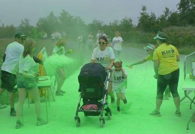 The KM Colour Run takes place at Betteshanger Park near Deal on Sunday, June 9