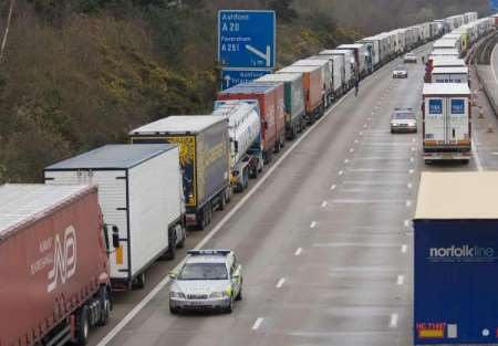 A demonstration is planned against a lorry park which could put an end to Operation Stack. File image.