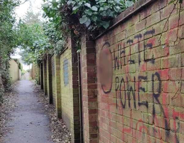 Racist graffiti was found in the alleyway off Heathfield Road in Maidstone