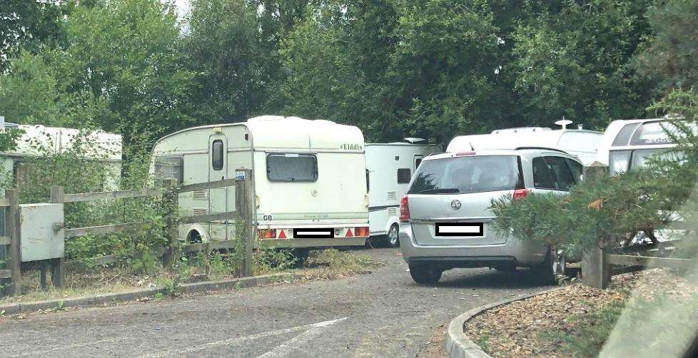 Travellers moved into a car park next to Brakes