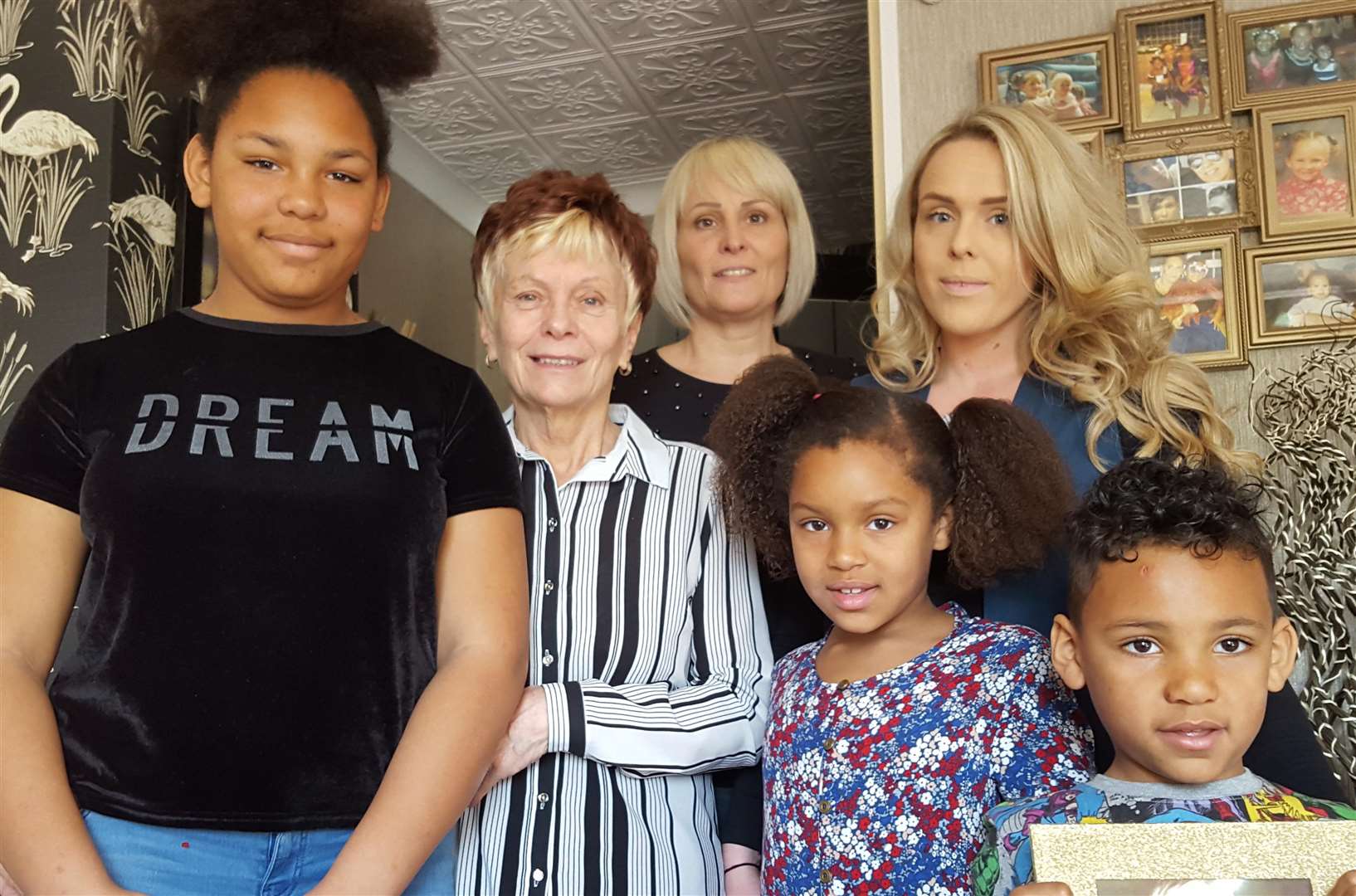 Sian’s children, grandmother Christine Smith, mum Nicola Smith, and sister Ebony Hollands; top right, Sian Hollands