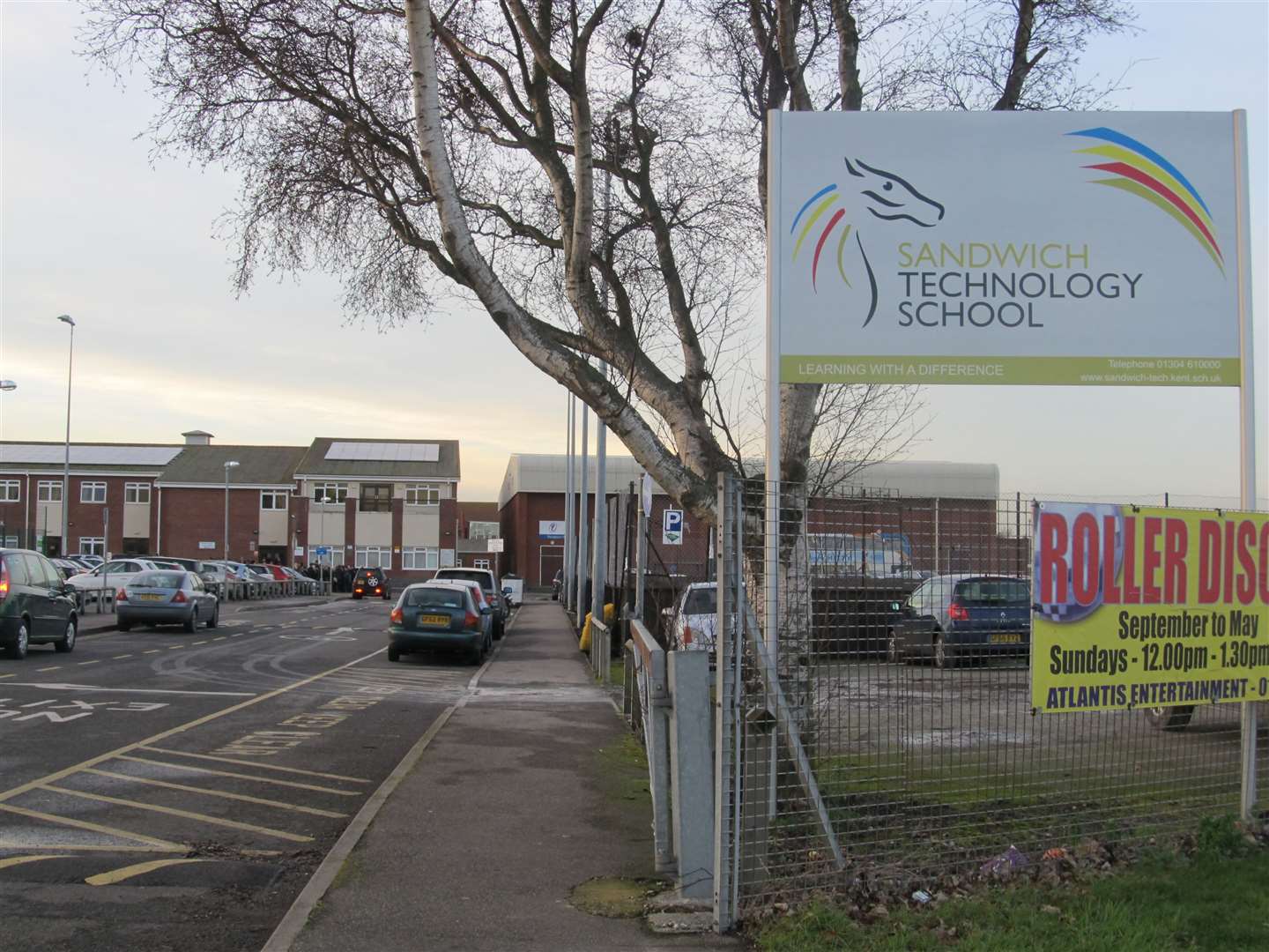Sandwich Technology School (left) along with the leisure centre (right) which is now owned by the school.